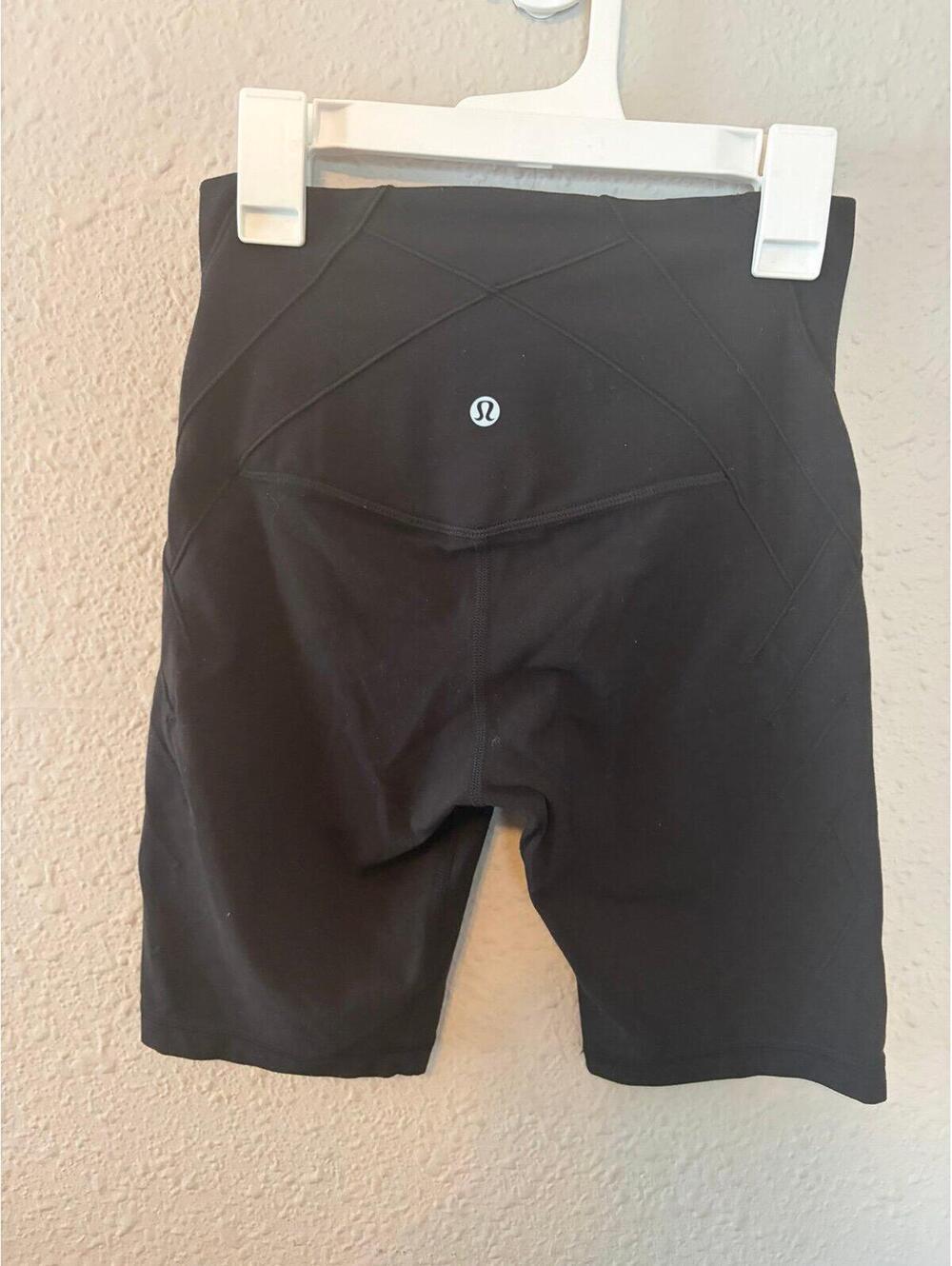 Lululemon Nulu Fold High-Rise Yoga Short 8in Black size 4. EUC. $68 retail.